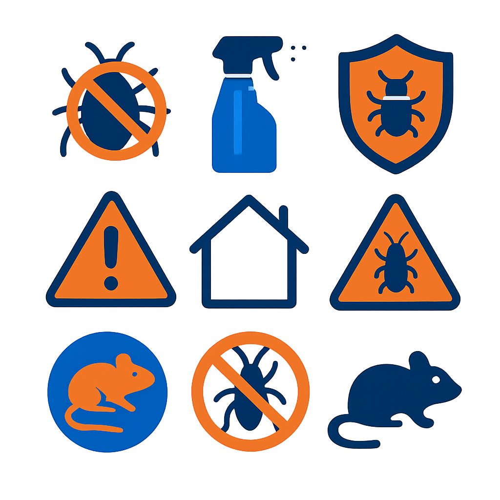 Iconos de seguridad de control de plagas