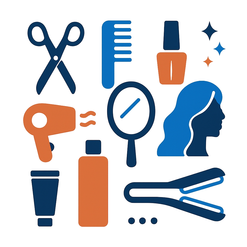 Iconos de servicios de belleza y estilismo