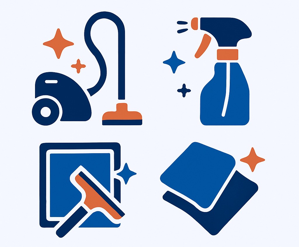 Iconos y símbolos de servicios de limpieza