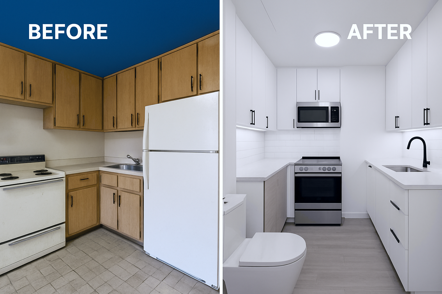 Antes y después de remodelación