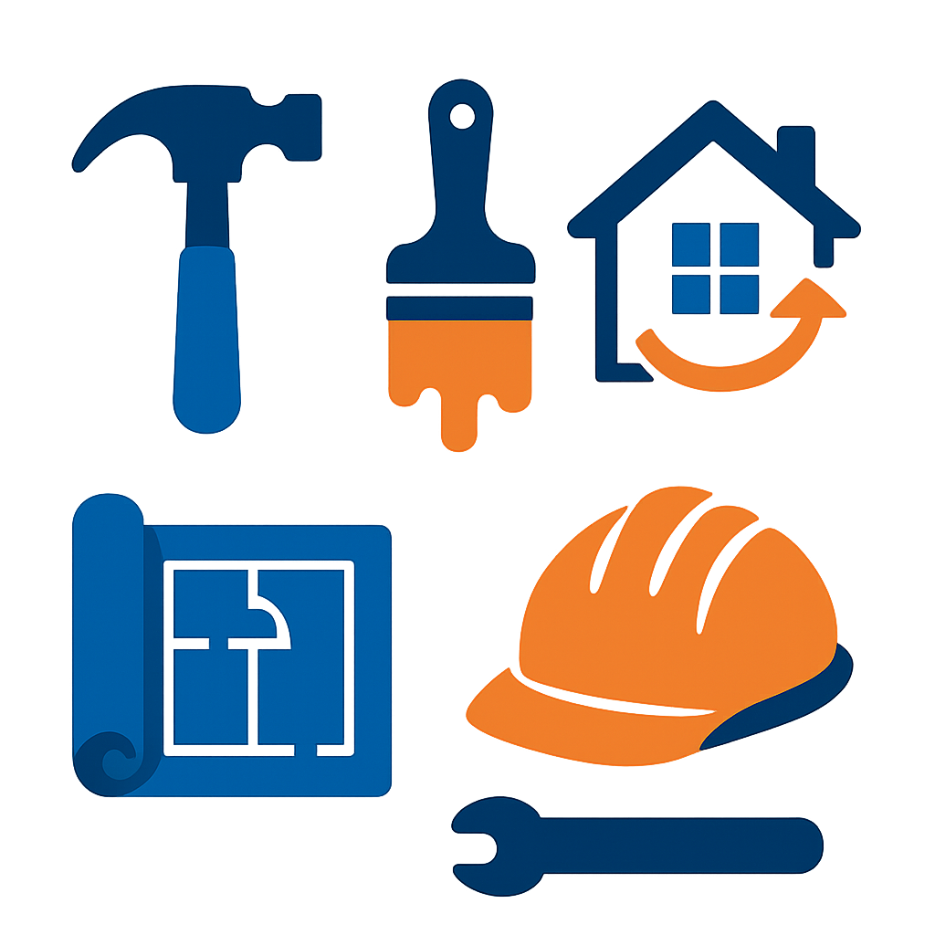 Iconos de remodelación y seguridad